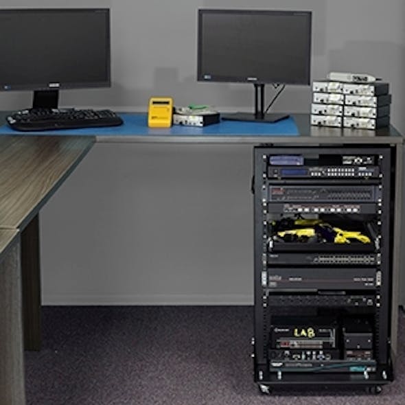 Black Box&apos;s line of Mobile Open Equipment Racks can hold up to 1500 pounds of IT equipment. The 19-inch, 2-post racks with M6 rails are available in 11U (holding 1000 pounds) or 19U (holding 1500 pounds) heights.
