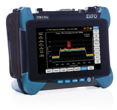 The FTB-1 Pro from EXFO, shown here, conducts Ethernet, optical RF interference, multiservice and other tests. EXFO's acquisition of Absolute Analysis assets also brings CPRI test ability to EXFO's portfolio.
