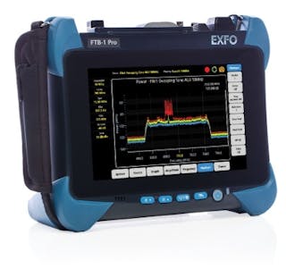 The FTB-1 Pro from EXFO, shown here, conducts Ethernet, optical RF interference, multiservice and other tests. EXFO&apos;s acquisition of Absolute Analysis assets also brings CPRI test ability to EXFO&apos;s portfolio.