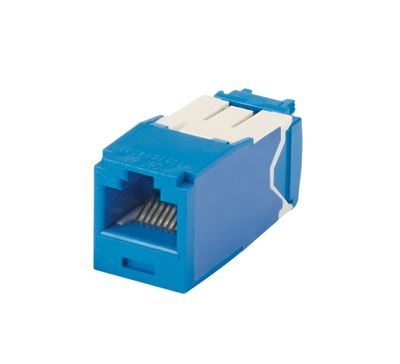 Pictured here is a Category 6A jack from Panduit. The company's RJ45 jacks and copper cabling recently achieved environmental product declaration (EPD) certifications from UL Environmental.