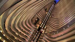 The cavernous atrium at the Atlanta Marriott Marquis 'is spectacular to see' according to Tellabs CEO Mike Dagenais, but provided quite an architectural challenge when the hotel had a passive optical LAN installed to provide fiber-to-the-room.