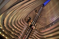The cavernous atrium at the Atlanta Marriott Marquis 'is spectacular to see' according to Tellabs CEO Mike Dagenais, but provided quite an architectural challenge when the hotel had a passive optical LAN installed to provide fiber-to-the-room. The cavernous atrium at the Atlanta Marriott Marquis 'is spectacular to see' according to Tellabs CEO Mike Dagenais, but provided quite an architectural challenge when the hotel had a passive optical LAN installed to provide fiber-to-the-room.