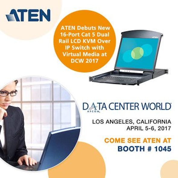 ATEN debuts 16-port dual-rail KVM over IP switch with virtual media at Data Center World 2017