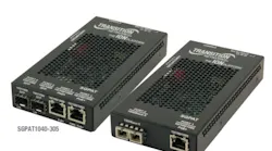 Transition Networks' SGPAT10xx-105 family of media converters serves as a PoE Plus power sourcing equipment device. It is available in 2-, 3-, and 4-port versions.