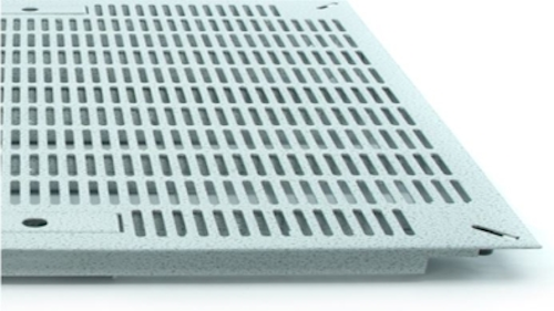 The Triad Floors slotted data center floor panel, pictured here, is one of the many products added to RLE Technologies' portfolio with RLE's acquisition of Triad.