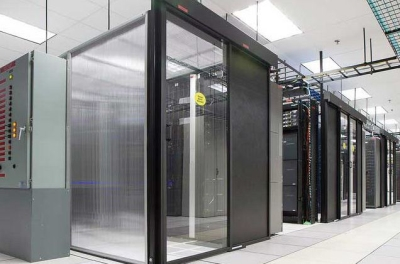 Data center containment systems like this one, offered by AFCO Systems, are now part of Legrand's new cabinet and containment solutions business.