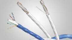 Belden&apos;s 10GXS products, shown here, and other cables from the manufacturer have received the LP certification from Underwriters Laboratories. LP-certified cable &apos;simplifies cable selection and use when power delivery is higher than 60W or PoE Type 4 is being used, and when cable bundle sizes exceed the 2017 NEC limits,&apos; Belden explained.