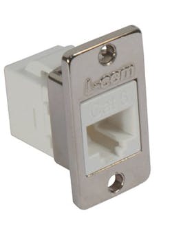 L-com debuts ECF panel-mount RJ45 mini-couplers rated for Cat 5e, Cat 6 multi-gigabit Ethernet