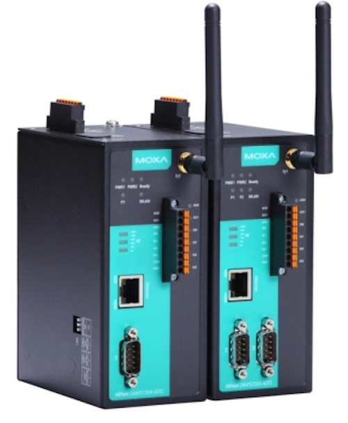 Moxa's NPort IAW5000A-6I/O is an enterprise-class out-of-the-box solution that integrates a serial device server, 802.11 WiFi client bridge, and multiple digital I/Os.