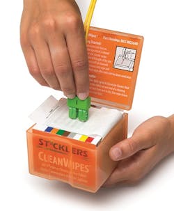 Sticklers doubles capacity of CleanWipes fiber-optic connector cleaning system Sticklers doubles capacity of CleanWipes fiber-optic connector cleaning system