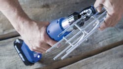 The second-generation Cablocut from Cablofil runs on a standard Makita lithium-ion battery system. The tool from Legrand can slice steel and stainless steel cable tray up to 6 mm in diameter. The second-generation Cablocut from Cablofil runs on a standard Makita lithium-ion battery system. The tool from Legrand can slice steel and stainless steel cable tray up to 6 mm in diameter.