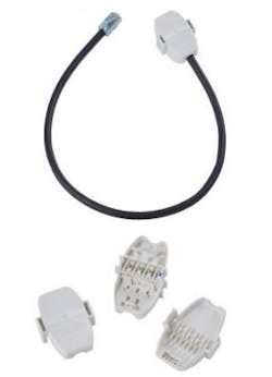 Installers can terminate a horizontal cable to CommScope's Ceiling Connector Assembly (CCA) using a cutoff tool and a pair of pliers. Installers can terminate a horizontal cable to CommScope's Ceiling Connector Assembly (CCA) using a cutoff tool and a pair of pliers.