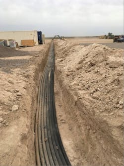 More than 8700 feet of cable in conduit from Southwire was installed to support housing units for oilfield workers in Mentone, TX. The installation won Project of the Year from the Plastics Pipe Institute.