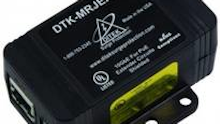 PoE circuit surge protectors install for Cat5e, Cat6 and Cat6A cabling infrastructure