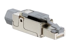 Leviton&apos;s Cat 6A Universal Tool-Free Plug supports shielded and unshielded cabling, 10GBase-T, and 100W PoE.