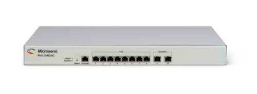 Microsemi's PDS-208G Power over Ethernet switch is a fanless device that can be deployed in the ceiling. It is compatible with any 802.3af or 802.3at lighting fixture.
