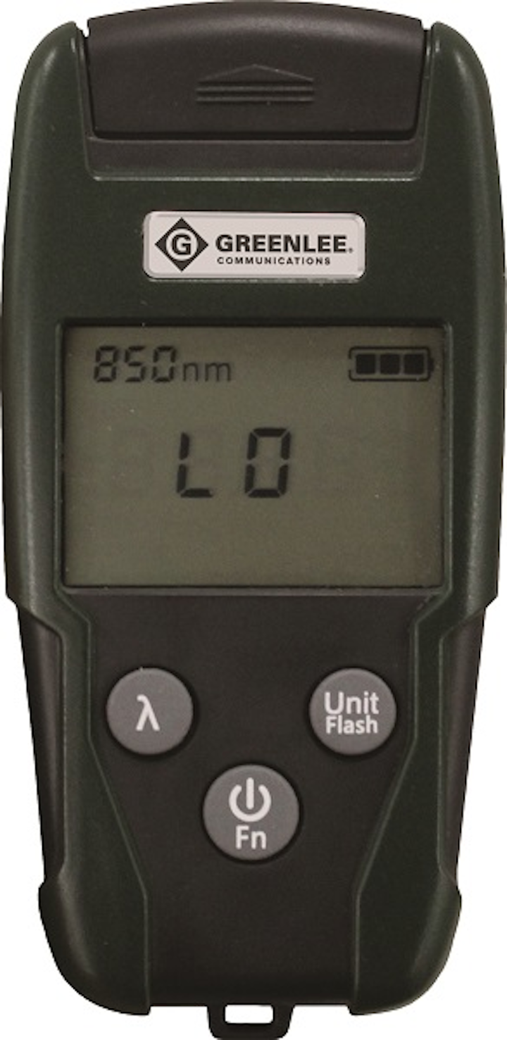 Greenlee's Micro OPM blends optical power meter, VFL functions for