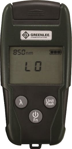 Greenlee's Micro OPM blends optical power meter, VFL functions for troubleshooting fiber networks Greenlee's Micro OPM blends optical power meter, VFL functions for troubleshooting fiber networks