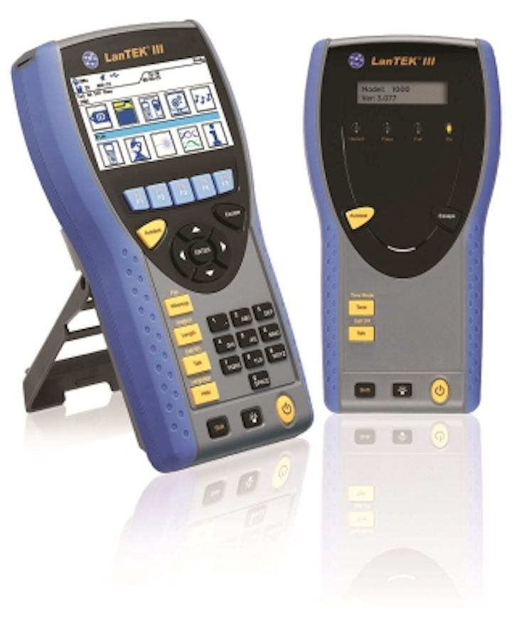 The Category 6A channel adapter for Ideal Networks' LanTEK III cable certifier uses the 'centered' jack necessary to measure performance of modular plug terminated links.