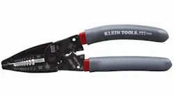 The Klein-Kurve Wire Stripper/Crimper is a multifunction cable installation tool that cuts, strips, crimps, shears, and twists.