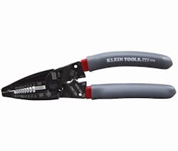 The Klein-Kurve Wire Stripper/Crimper is a multifunction cable installation tool that cuts, strips, crimps, shears, and twists.
