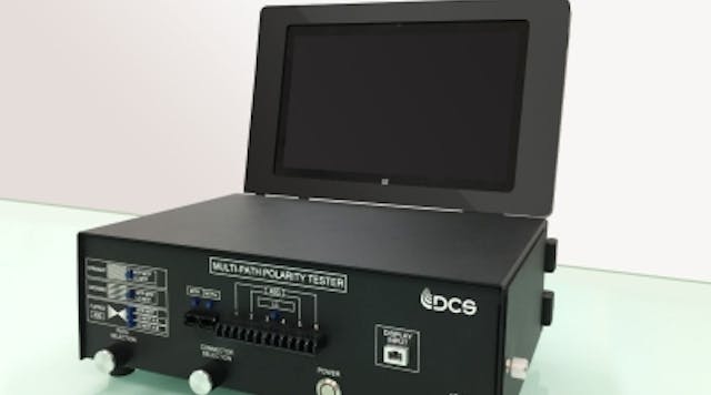 This optical fiber polarity tester solution from Data Center Systems recently was patented. Data Center Systems uses the solution to conduct polarity testing of MPO/MTP cable assemblies prior to QC testing.