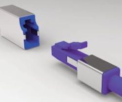 Shown here is a rendering of the single-pair connector form factor specified in IEC 63171-1. It is based on the LC form factor, and is one of many technical points covered in the paper 'The Emerging Role of Single-Pair Cabling in Enterprise Networks.' Shown here is a rendering of the single-pair connector form factor specified in IEC 63171-1. It is based on the LC form factor, and is one of many technical points covered in the paper 'The Emerging Role of Single-Pair Cabling in Enterprise Networks.'