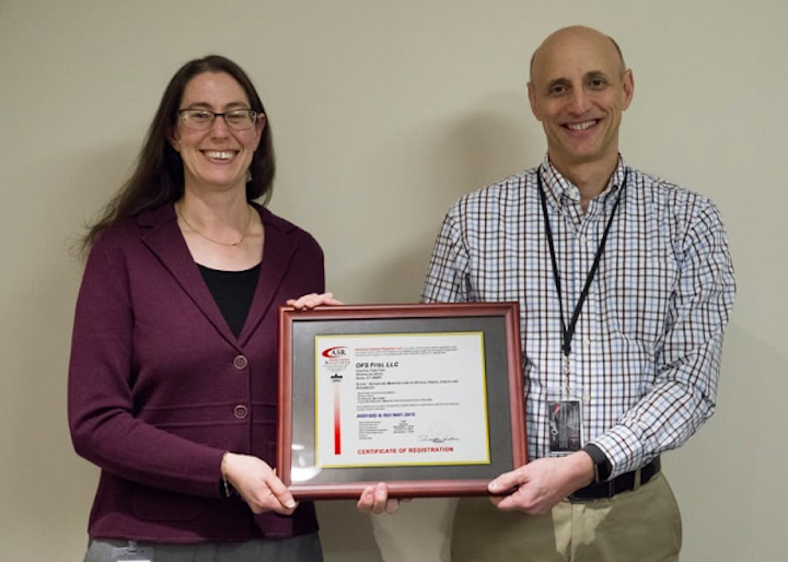 OFS manufacturing facility in Avon, CT is now AS9100D certified