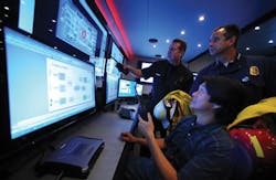 Raytheon, JE Snyder Electric tap Connectrac for power, data, AV connectivity installation Raytheon, JE Snyder Electric tap Connectrac for power, data, AV connectivity installation