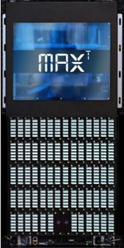 Pictured here is a portion of Wave2Wave's ROME MAX-T. In early February Wave2Wave introduced the ROME MAX and ROME MAX-T, which are automated, robotic fiber-optic crossconnects that can switch up to 2000 optical fibers in a 19-inch footprint. ROME MAX is in a 7-foot-tall rack, and ROME MAX-T is in an 8-foot-tall rack. Pictured here is a portion of Wave2Wave's ROME MAX-T. In early February Wave2Wave introduced the ROME MAX and ROME MAX-T, which are automated, robotic fiber-optic crossconnects that can switch up to 2000 optical fibers in a 19-inch footprint. ROME MAX is in a 7-foot-tall rack, and ROME MAX-T is in an 8-foot-tall rack.