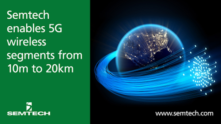 Semtech deploys new optical chips enabling 5G wireless segments from 10m to 20km