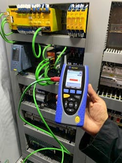 According to Ideal Networks, the handheld NaviTEK IE offers an easier test process in desk-free industrial networks than the traditional laptop-based process that also required specialized software. According to Ideal Networks, the handheld NaviTEK IE offers an easier test process in desk-free industrial networks than the traditional laptop-based process that also required specialized software.