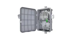 The OptiNID Duo enclosure is available with two different base cable entry options -- either a pair of U-shaped “drop-in” style grommets, or two half-inch ports allowing for a variety of different entry accessories.