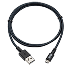 Cables come in three styles: USB-A to USB-C, USB-A to USB Micro-B and USB-A to Lightning connector. All styles are available in lengths of 3, 6 and 10 feet. Cables come in three styles: USB-A to USB-C, USB-A to USB Micro-B and USB-A to Lightning connector. All styles are available in lengths of 3, 6 and 10 feet.