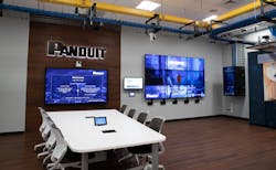 The Panduit Experience Center now features a 9-screen video wall and other products and technology from Atlona, the AV manufacturer Panduit acquired earlier this year. The Panduit Experience Center now features a 9-screen video wall and other products and technology from Atlona, the AV manufacturer Panduit acquired earlier this year.