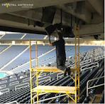 Pictured is &ldquo;the one-man install,' made possible by the smaller, simpler, lighter Symphony-SP antenna from Fractal.