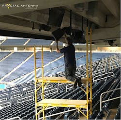 Pictured is “the one-man install,' made possible by the smaller, simpler, lighter Symphony-SP antenna from Fractal. Pictured is “the one-man install,' made possible by the smaller, simpler, lighter Symphony-SP antenna from Fractal.