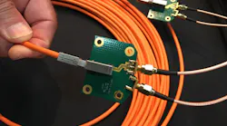 Circuitry produced by AEM enables testing of single-pair cabling. The single-pair cabling construction shown under test here is a prototype developed by Panduit.