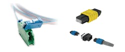 The AirMT connector series lineup is being offered initially in two formats: the FlexAirConnecT (left) and AirMT MPO (right). The AirMT connector series lineup is being offered initially in two formats: the FlexAirConnecT (left) and AirMT MPO (right).
