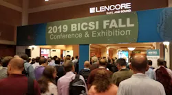 Opening day of the BICSI Fall 2019 Exhibits on Sept. 30, the moment after the show floor's ribbon-cutting.
