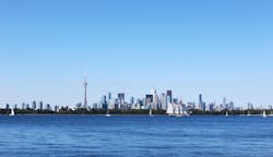 Toronto city skyline as viewed from Lake Ontario Toronto city skyline as viewed from Lake Ontario