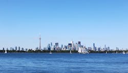 Toronto city skyline as viewed from Lake Ontario
