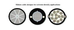 Extreme high-density cables are available in a few designs, including standard matrix ribbons with more-closely packed subunits, and a standard cable design with a central or slotted core design with loosely bonded net-design ribbons that can fold on each other.