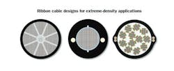 Extreme high-density cables are available in a few designs, including standard matrix ribbons with more-closely packed subunits, and a standard cable design with a central or slotted core design with loosely bonded net-design ribbons that can fold on each other. Extreme high-density cables are available in a few designs, including standard matrix ribbons with more-closely packed subunits, and a standard cable design with a central or slotted core design with loosely bonded net-design ribbons that can fold on each other.