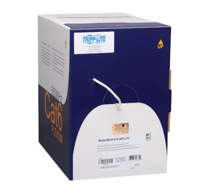 This plenum-rated Category 6 cable from Tripp Lite is certified to the UL's requirements for a Limited Power (LP) rating.