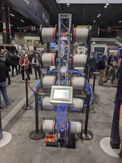 At the recent Rockwell Automation show, Fluke Networks demonstrated a prototype single-pair Ethernet adapter for the DSX-8000. At the recent Rockwell Automation show, Fluke Networks demonstrated a prototype single-pair Ethernet adapter for the DSX-8000.