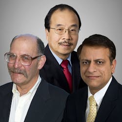Left to right: Dana Bookbinder, Ming-Jun Li, and Pushkar Tandon, Corning researchers who invented bend-insensitive optical fiber and will be inducted into the National Inventors Hall of Fame on May 7, 2020.