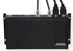 In an AV-over-IP design, the encoder can be placed in a number of locations, such as a telecom room or an AV credenza. Shown here is the Atlona OmniStream encoder. In an AV-over-IP design, the encoder can be placed in a number of locations, such as a telecom room or an AV credenza. Shown here is the Atlona OmniStream encoder.