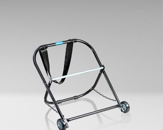21 wide steel cable caddy has wheels and pull-strap