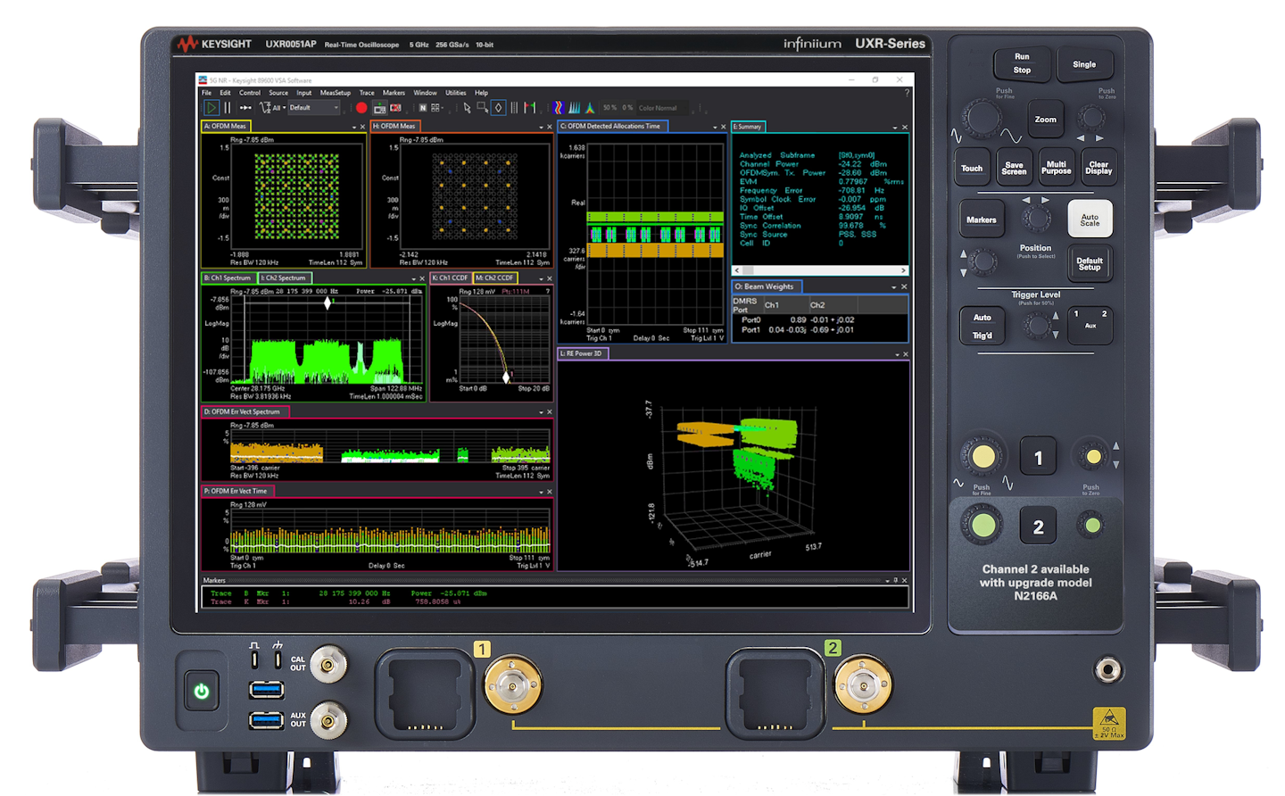 Keysight’s UXR oscilloscope analyzes mmWave 1x1 and 2x2 MIMO 5G NR